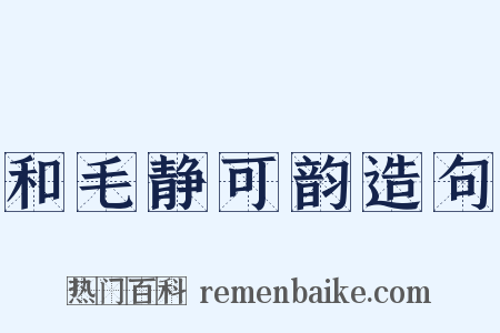 和毛静可韵造句是什么意思的图片